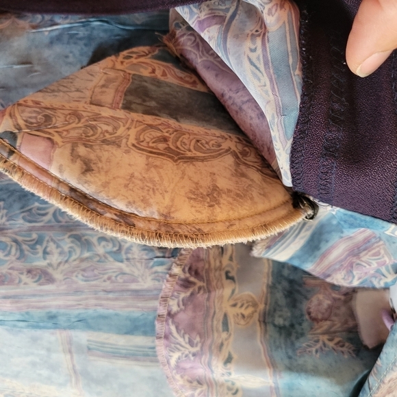 VTG LADY CAROL PETITES  Purple Blue Open Front Cardigan Sheer - Picture 9 of 10